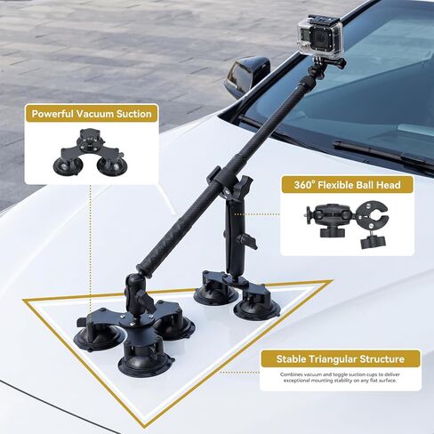 UTEBIT Five Suction Cup Car Mount for Insta360 Adjustable Camera Bracket in Saudi Arabia