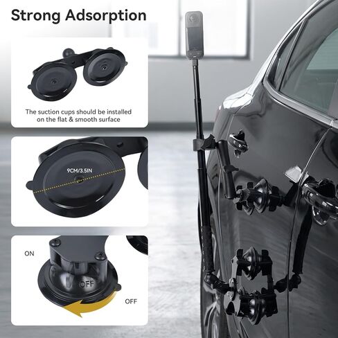 UTEBIT Five Suction Cup Car Mount for Insta360 Adjustable Camera Bracket in Saudi Arabia