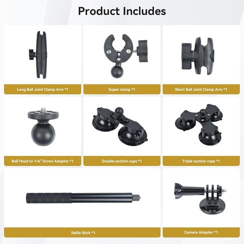 UTEBIT Five Suction Cup Car Mount for Insta360 Adjustable Camera Bracket in Saudi Arabia