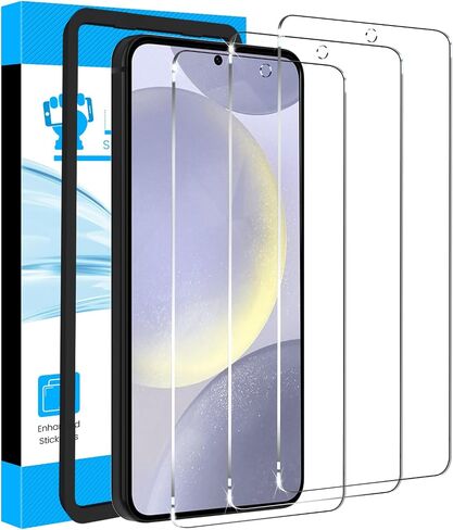 LYWHL 3 Pack for Samsung Galaxy S24 Plus Tempered Glass Screen Protector with Easy Installation Frame, Military Grade Shatterproof Durable Bubble Free, Sensitive Touch Compatible Fingerprint Unlock in Saudi Arabia