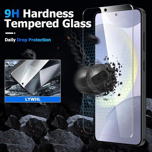 LYWHL 3 Pack for Samsung Galaxy S24 Plus Tempered Glass Screen Protector with Easy Installation Frame, Military Grade Shatterproof Durable Bubble Free, Sensitive Touch Compatible Fingerprint Unlock in Saudi Arabia
