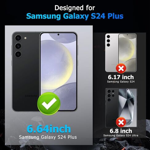 LYWHL 3 Pack for Samsung Galaxy S24 Plus Tempered Glass Screen Protector with Easy Installation Frame, Military Grade Shatterproof Durable Bubble Free, Sensitive Touch Compatible Fingerprint Unlock in Saudi Arabia