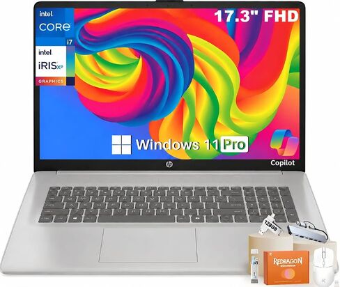 HP 17.3" Business Laptop - Intel 13th Gen Core i7 1355U (Up to 5.0 GHz), 32 GB RAM, 1 TB SSD, FHD IPS Anti-Glare Display, Wi-Fi 6, BT 5.4, Windows 11 Pro, Copilot AI, Long Battery Life, Fast Charge in Saudi Arabia