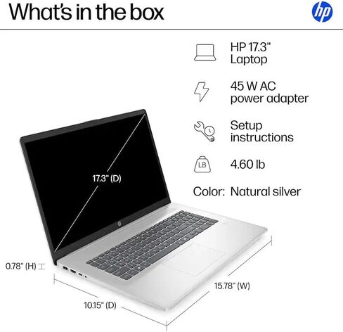 HP 17.3" Business Laptop - Intel 13th Gen Core i7 1355U (Up to 5.0 GHz), 32 GB RAM, 1 TB SSD, FHD IPS Anti-Glare Display, Wi-Fi 6, BT 5.4, Windows 11 Pro, Copilot AI, Long Battery Life, Fast Charge in Saudi Arabia