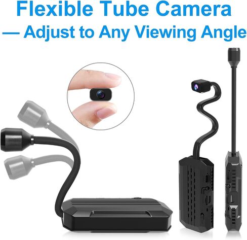 Goose-Neck 4G LTE Cellular Security Spy Camera(No Need Wifi)4KHD with Video Recording Live Feed,60-Day Long Battery Life,Magnetic Mount,170° wide-angle,No WiFi Or Mains Power Required for Outdoor Use in Saudi Arabia