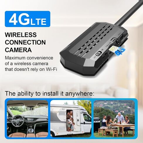Goose-Neck 4G LTE Cellular Security Spy Camera(No Need Wifi)4KHD with Video Recording Live Feed,60-Day Long Battery Life,Magnetic Mount,170° wide-angle,No WiFi Or Mains Power Required for Outdoor Use in Saudi Arabia