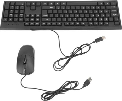 Keyboard Mouse Combo Non-Slip 104 Keys USB Wired for Office Games in Saudi Arabia
