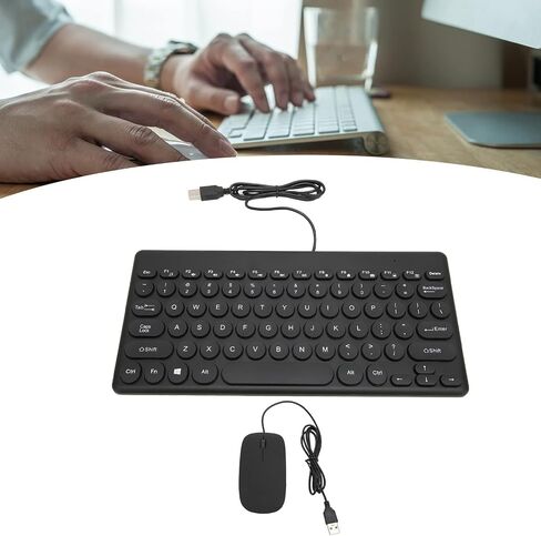 Keyboard and Mouse Combo, Ergonomic, Comfortable, , Round Cap for Computer Supplies (Black) in Saudi Arabia