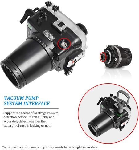 Seafrogs 40M/130FT Camera Waterproof Case Underwater Housing for Sony A6600 with 28-70MM Standard Barrel, Built-in Water Leakage Sensor, Ideal for Diving, Surfing, Swimming and Rafting Video in Saudi Arabia