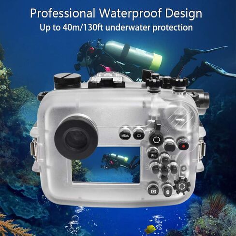 Seafrogs 40M/130FT Camera Waterproof Case Underwater Housing for Sony A6600 with 28-70MM Standard Barrel, Built-in Water Leakage Sensor, Ideal for Diving, Surfing, Swimming and Rafting Video in Saudi Arabia