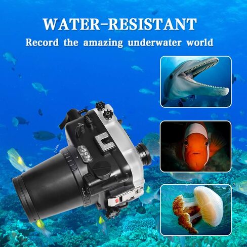 Seafrogs 40M/130FT Camera Waterproof Case Underwater Housing for Sony A6600 with 28-70MM Standard Barrel, Built-in Water Leakage Sensor, Ideal for Diving, Surfing, Swimming and Rafting Video in Saudi Arabia