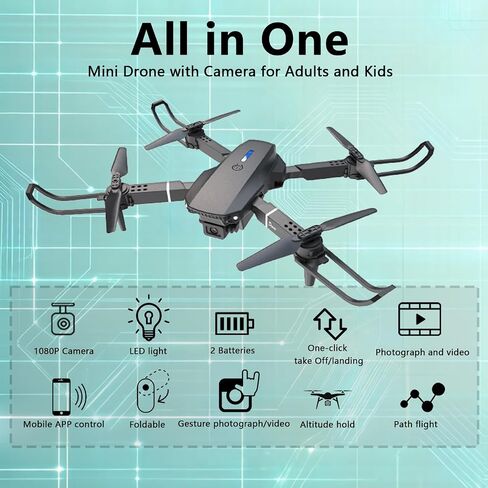 Mini Drone with Camera for Kids, 2 Batteries, 1080P FPV, 360° Flips in Saudi Arabia
