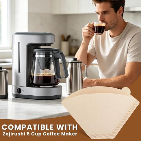 100 PCS Coffee Filters Unbleached for Zojirushi Coffee Maker 5 Cup in Saudi Arabia