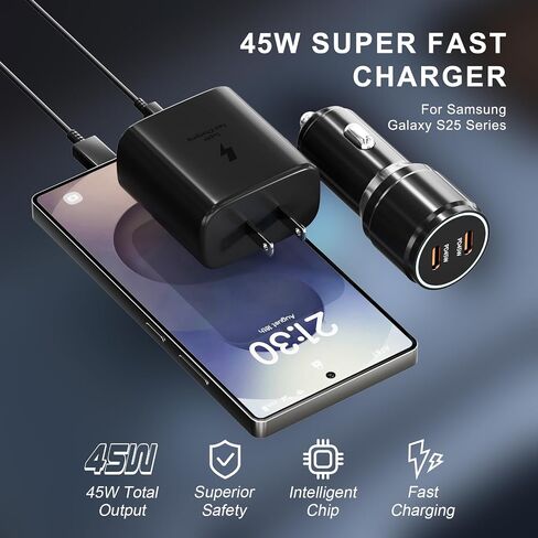 Samsung 45W USB-C Charger, 45W PPS Super Fast USB-C Wall/Car Charger in Saudi Arabia
