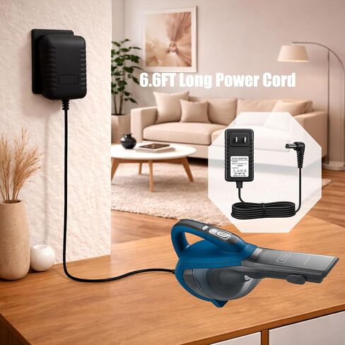 15V Charger Replacement for Black+Decker HHVI315JO42 Handheld Vacuum,Black in Kuwait