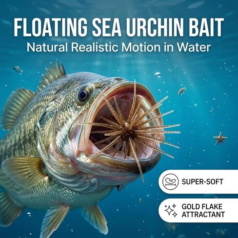 Soft Plastic Bass Fishing Lures, 6PCS Floating Creature Bait with Tentacle Design, TPR Finesse Bait for Drop Shot Rig, Wacky Rig and Neko Rig, Slow Sinking Freshwater Fishing Lure in Saudi Arabia