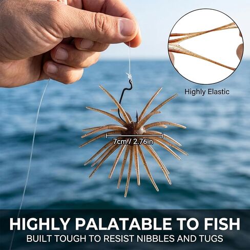Soft Plastic Bass Fishing Lures, 6PCS Floating Creature Bait with Tentacle Design, TPR Finesse Bait for Drop Shot Rig, Wacky Rig and Neko Rig, Slow Sinking Freshwater Fishing Lure in Saudi Arabia