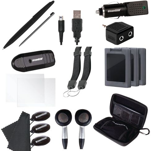 dreamGEAR 20 in 1 Essentials Kit for your Old Nintendo 3DS XL - Black in Kuwait