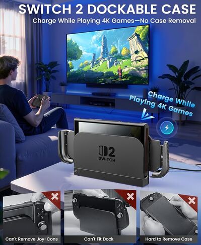 for Switch 2 Case 2025, Pop-up Joy-Con Quick Release, Stand Compatible, Dockable Hard Thin Shell for Switch 2 Console, Protective Cover with Ergonomic Grip in Saudi Arabia