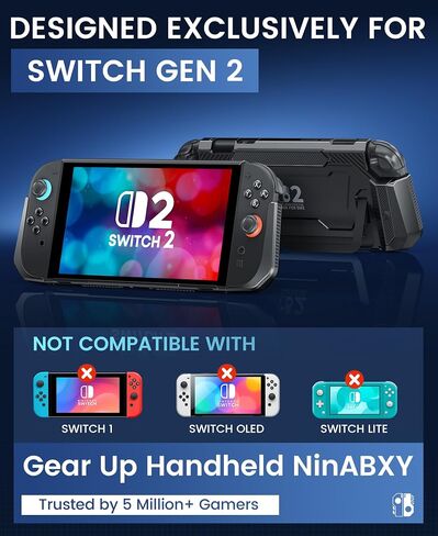 for Switch 2 Case 2025, Pop-up Joy-Con Quick Release, Stand Compatible, Dockable Hard Thin Shell for Switch 2 Console, Protective Cover with Ergonomic Grip in Saudi Arabia