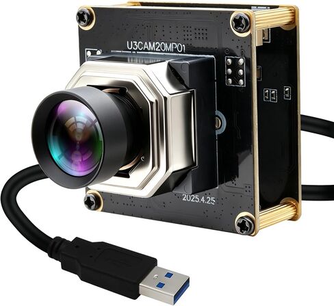 20MP Autofocus USB3.0 Security Camera,3840P 60° HFOV No Distortion Lens, Plug and Play for PC Raspberry Pi Jetson Nano,Compatible with Windows Linux Mac OS for Laser Engraver 3D Printer in Saudi Arabia