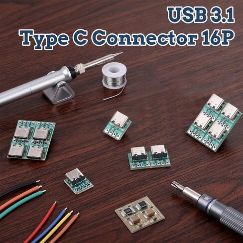 12 PCS USB 3.1 Type C Connector, DIY Serial Basic Breakout Female Connectors Panel Mount Type with Pc Board USB 2.0 Pinout Serial Basic Breakout Female Connector for Data Line Wire Cable Transfer in Saudi Arabia