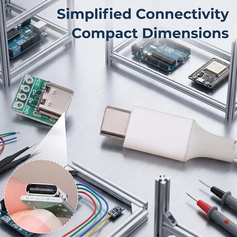 12 PCS USB 3.1 Type C Connector, DIY Serial Basic Breakout Female Connectors Panel Mount Type with Pc Board USB 2.0 Pinout Serial Basic Breakout Female Connector for Data Line Wire Cable Transfer in Saudi Arabia