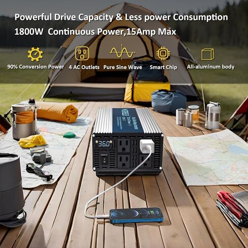 WZRELB 2000W Pure Sine Wave Inverter 48V DC to 110V 120V AC Power Converter with LED Display, Off-Grid Portable Power Inverter with 4 AC Outlets for Home, RV, Truck, Camping in Saudi Arabia