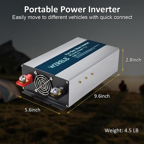 WZRELB 2000W Pure Sine Wave Inverter 48V DC to 110V 120V AC Power Converter with LED Display, Off-Grid Portable Power Inverter with 4 AC Outlets for Home, RV, Truck, Camping in Saudi Arabia