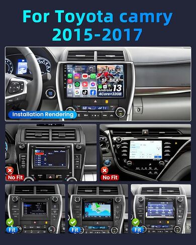 Toyota Camry Radio Stereo for 2015 2016 2017-10.1 Inch Upgrade 1280 * 800 Touchscreen 5GWIFI Bluetooth5.0 FM/EQ Voice Control GPS SWC CarPlay & Android Auto in Saudi Arabia