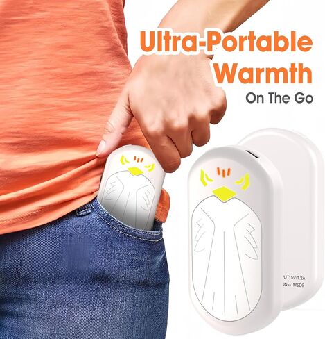 Hotdot Hand Warmers Rechargeable with Gift Box, for Men Women, 2 Pack Fast Heating Electric Hand Warmer, Portable Hot Hands Handwarmers for Outdoors, Golf, Hunting, Camping Ivory in Saudi Arabia