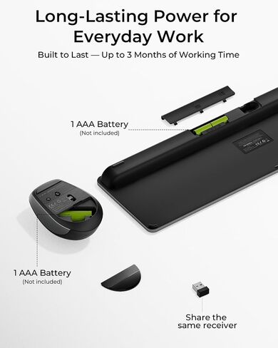 Seenda Black & Grey Wireless Keyboard and Mouse Combo, Bluetooth & 2.4G in Saudi Arabia
