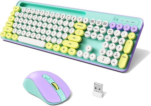 TECURS Retro Wireless Keyboard and Mouse Combo for PC/Laptop in Saudi Arabia