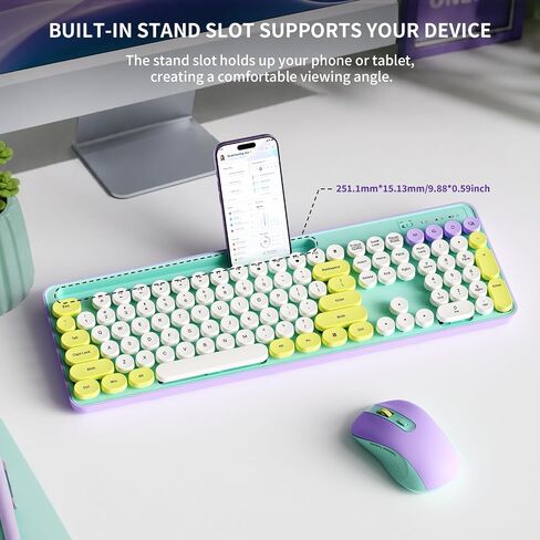 TECURS Retro Wireless Keyboard and Mouse Combo for PC/Laptop in Saudi Arabia