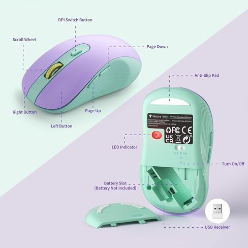 TECURS Retro Wireless Keyboard and Mouse Combo for PC/Laptop in Saudi Arabia