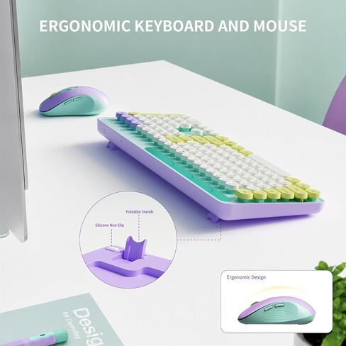 TECURS Retro Wireless Keyboard and Mouse Combo for PC/Laptop in Saudi Arabia