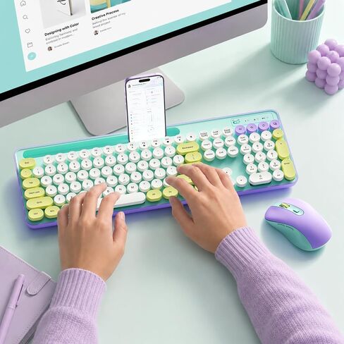 TECURS Retro Wireless Keyboard and Mouse Combo for PC/Laptop in Saudi Arabia