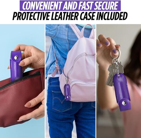 Pepper Spray for Women, Keychain Self Defense with Small Leather Case, OC Spray, 16 Feet Longer Range, UV Dye, Twist Top Safety in Saudi Arabia