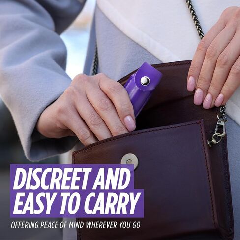 Pepper Spray for Women, Keychain Self Defense with Small Leather Case, OC Spray, 16 Feet Longer Range, UV Dye, Twist Top Safety in Saudi Arabia