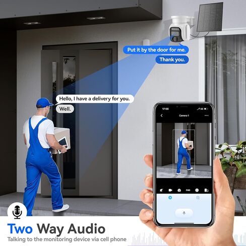 4G LTE Cellular Solar Security Camera Wireless Outdoor, No WiFi Solar Camera Built in eSIM & Subscription Fee, PTZ 355° Live View, 2K Camera with 2 Way Talk, PIR Motion Sensor, Cloud Storage in Kuwait
