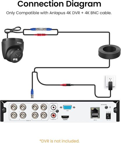 Anlapus 4K 8MP Add-On Wired Dome TVI Security Camera, Audio Recording, IP66 in Saudi Arabia
