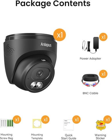 Anlapus 4K 8MP Add-On Wired Dome TVI Security Camera, Audio Recording, IP66 in Saudi Arabia