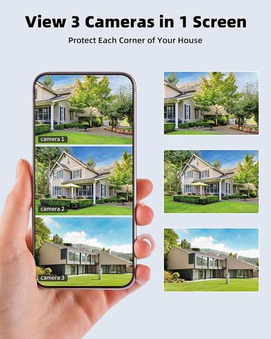 KEPEAK Solar Security Camera Outdoor Wireless, Triple Lens Security Camera Outdoor, Bullet & PTZ Camera with PIR Motion Detection, Color Night Vision, 2-Way Talk, Battery Powered in Kuwait