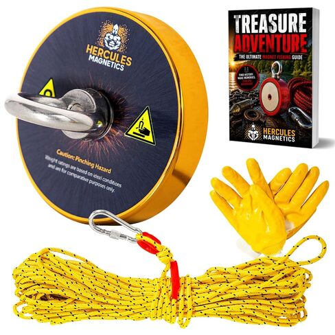 2000 lbs Double Sided Fishing Magnet Kit, Heavy Duty Fishing Kit with 100ft Rope and Carabiner, Super Strong River and Lake Magnet, Great Gift, Outdoor Adventurers Gift in Kuwait