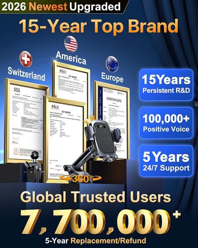 HTU 2026 Ultimate Best【True Military-Grade & Safety Cert】 Car Phone Holder in Kuwait