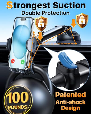 HTU 2026 Ultimate Best【True Military-Grade & Safety Cert】 Car Phone Holder in Kuwait