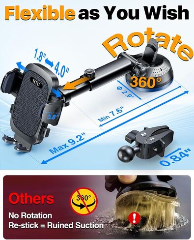 HTU 2026 Ultimate Best【True Military-Grade & Safety Cert】 Car Phone Holder in Kuwait
