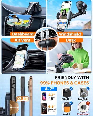 HTU 2026 Ultimate Best【True Military-Grade & Safety Cert】 Car Phone Holder in Kuwait
