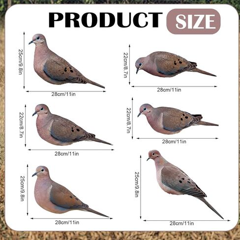 Novabright 12 Pack Pigeon Decoys 2D Realistic Simulation Pigeon Models with Metal Stakes Dove Flock Baiting Hunting Field Set for Outdoor Hunting Home and Garden Decor in Saudi Arabia
