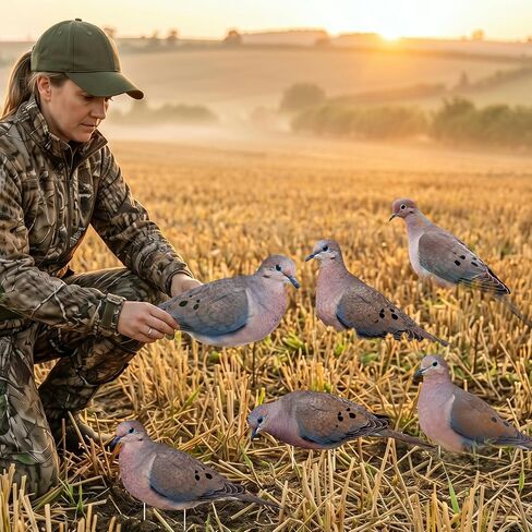 Novabright 12 Pack Pigeon Decoys 2D Realistic Simulation Pigeon Models with Metal Stakes Dove Flock Baiting Hunting Field Set for Outdoor Hunting Home and Garden Decor in Saudi Arabia